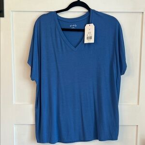 Wonderly V-Neck Short Sleeve Tee - Blue